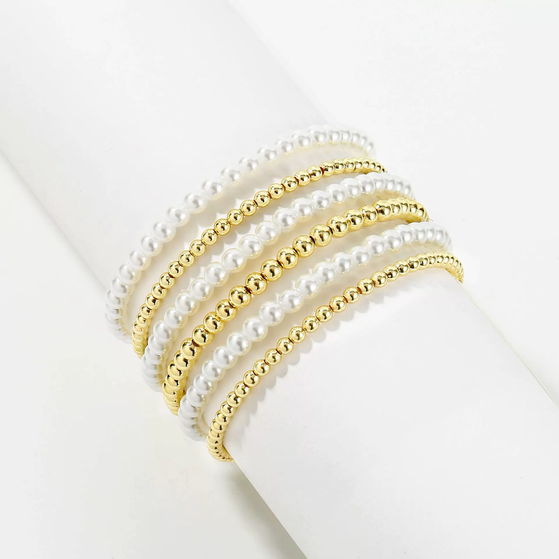 Браслет с жемчужинами, набор из нержавеющей стали, 6 штук