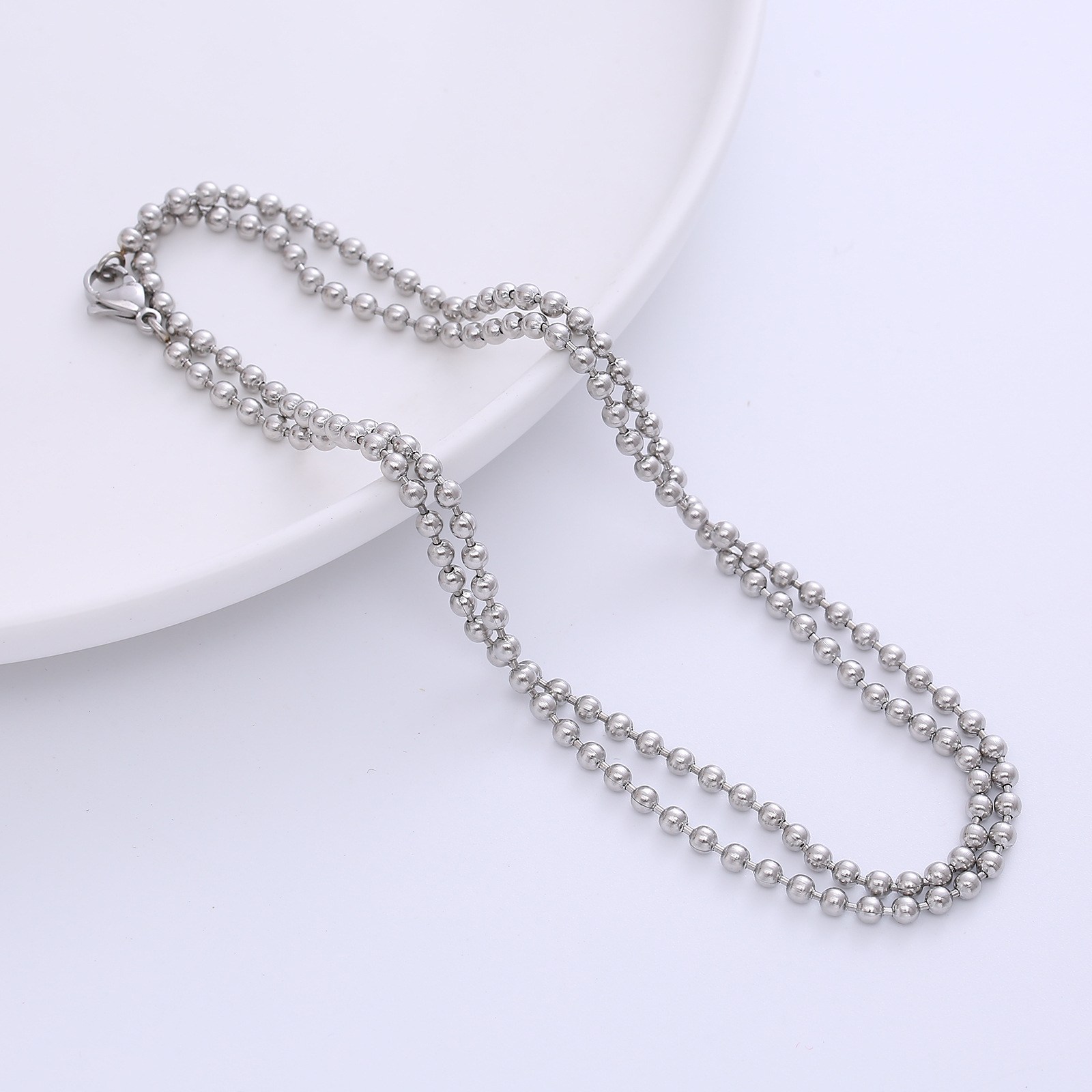 Fashion Solid Color Stainless Steel Necklace 1 Piece
