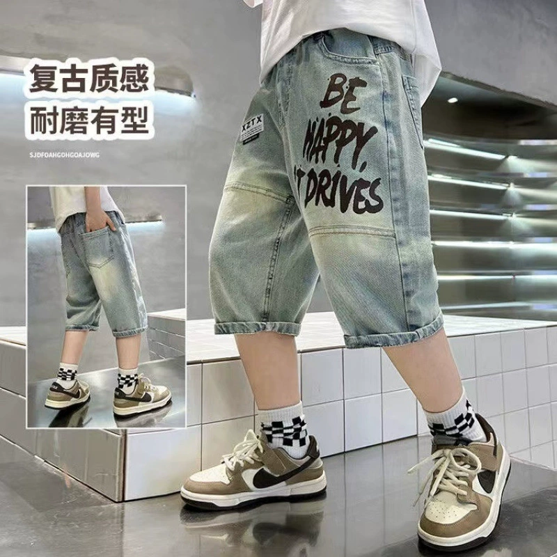 Children's summer clothing, shorts, summer trousers, thin jeans, for teenagers