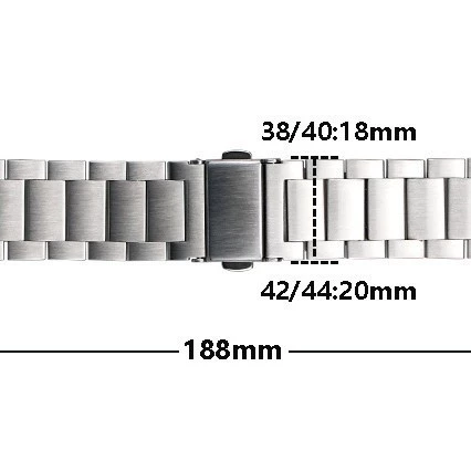 Подходит для Apple Watch 9/8/7/6/5, цельный ультратонкий трёхзвенный стальной браслет для Apple Watch