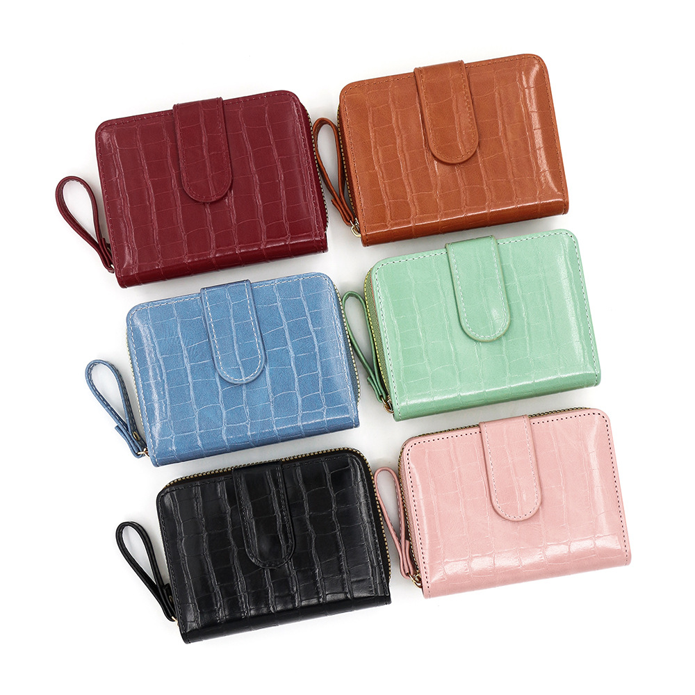 Nueva billetera de moda simple billetera de piedra multi-tarjeta bolso de mano bolso de cambio fábrica al por mayor