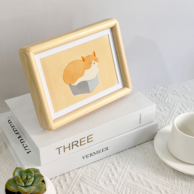 Thickened Solid Wood Photo Frame Display Stand 6inch 7inch A4 A3 Cardboard Photo Frame Wooden Picture Frame Creative Rounded Corner Photo Frame Wholesale