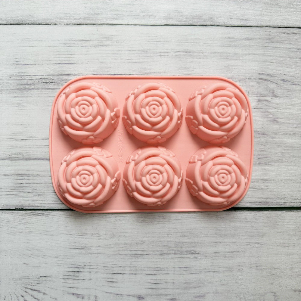 6 rosas 340 molde de silicona pastel molde de pastel gelatina torta molde de pan herramientas de horneado