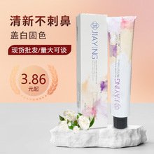 嘉瀛法蓝香水盖白发染发剂工厂批发单只男女黑棕色理发店专用染膏