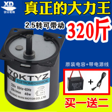 交流同步电机40W微型低速永磁正反转小马达220V慢齿轮减速电动机