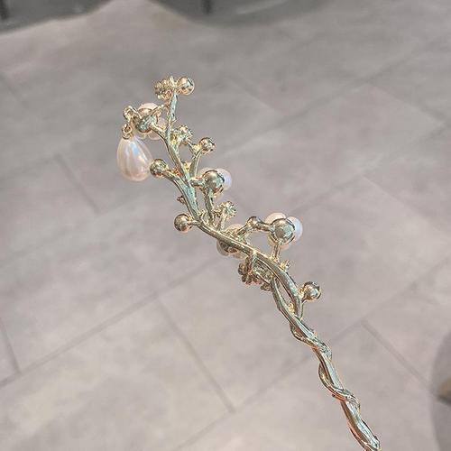 High-end elegance, delicate pearl flower hairpin, temperament updo, Chinese-style hairpin, ancient style, Chinese qipao hairpin, hair accessory for women.
