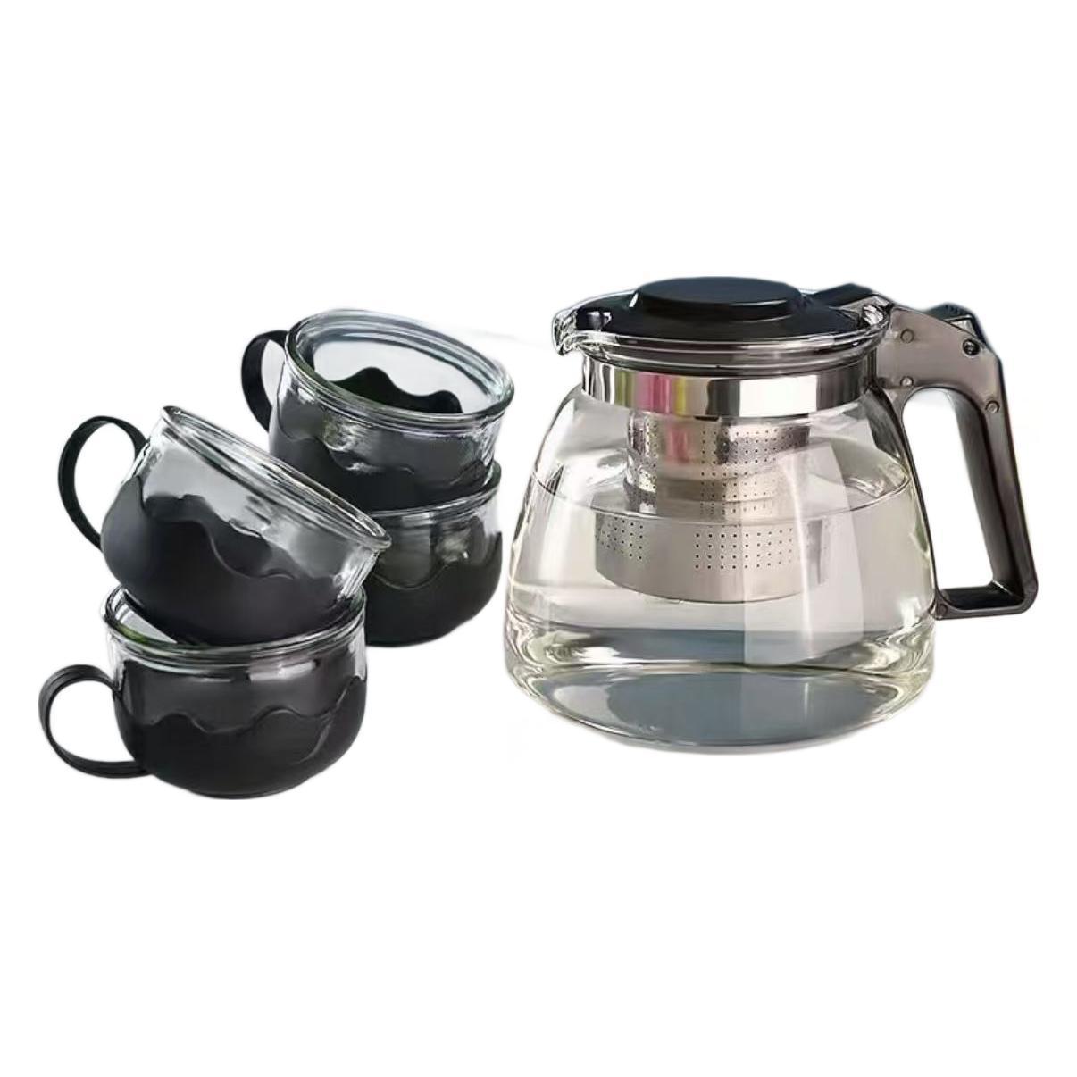 tetera de té separación de agua de té set tetera de vidrio de alto silicio tetera de té de alta capacidad hogar horno cerrado hervir tetera de té