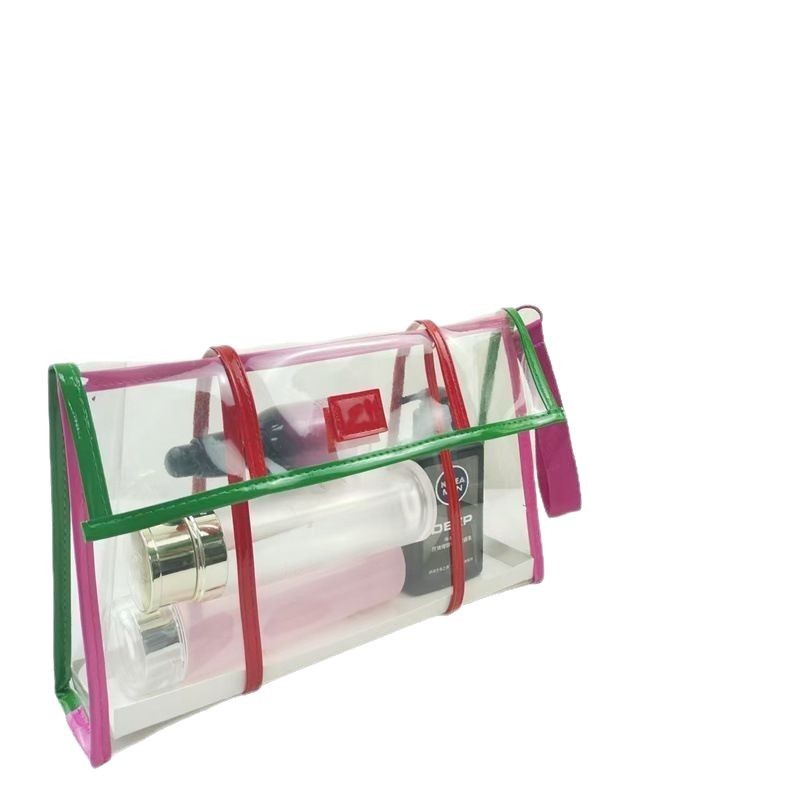 Bolsa de cosméticos de PVC transparente bolsa de lavado impermeable de gran capacidad de alto valor bolsa de almacenamiento de cosméticos Tagi portátil de viaje