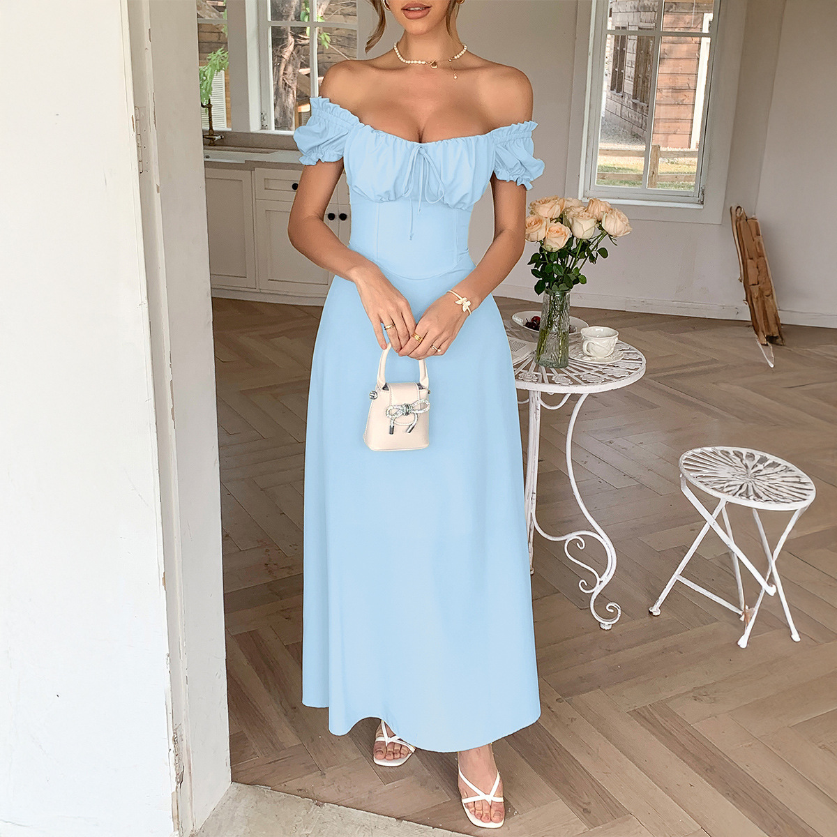 Women's Summer Elegant Short-Sleeve Maxi Dress