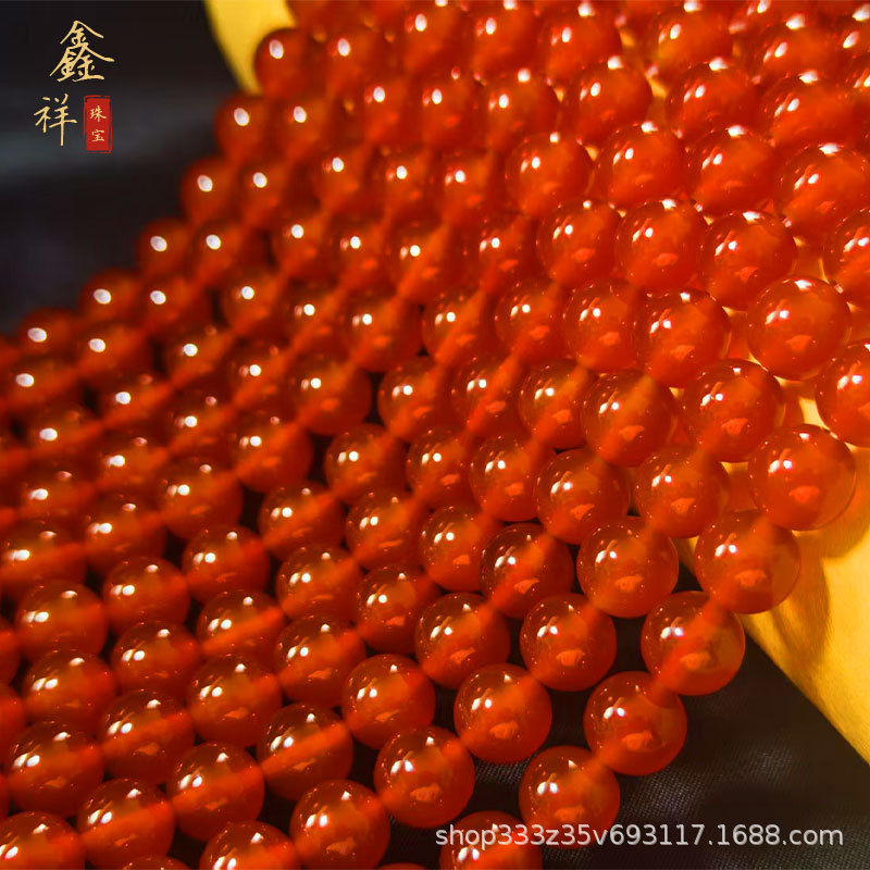 7A红玛瑙厂家直供饰品散珠diy串珠玛瑙珠子批发圆珠项链