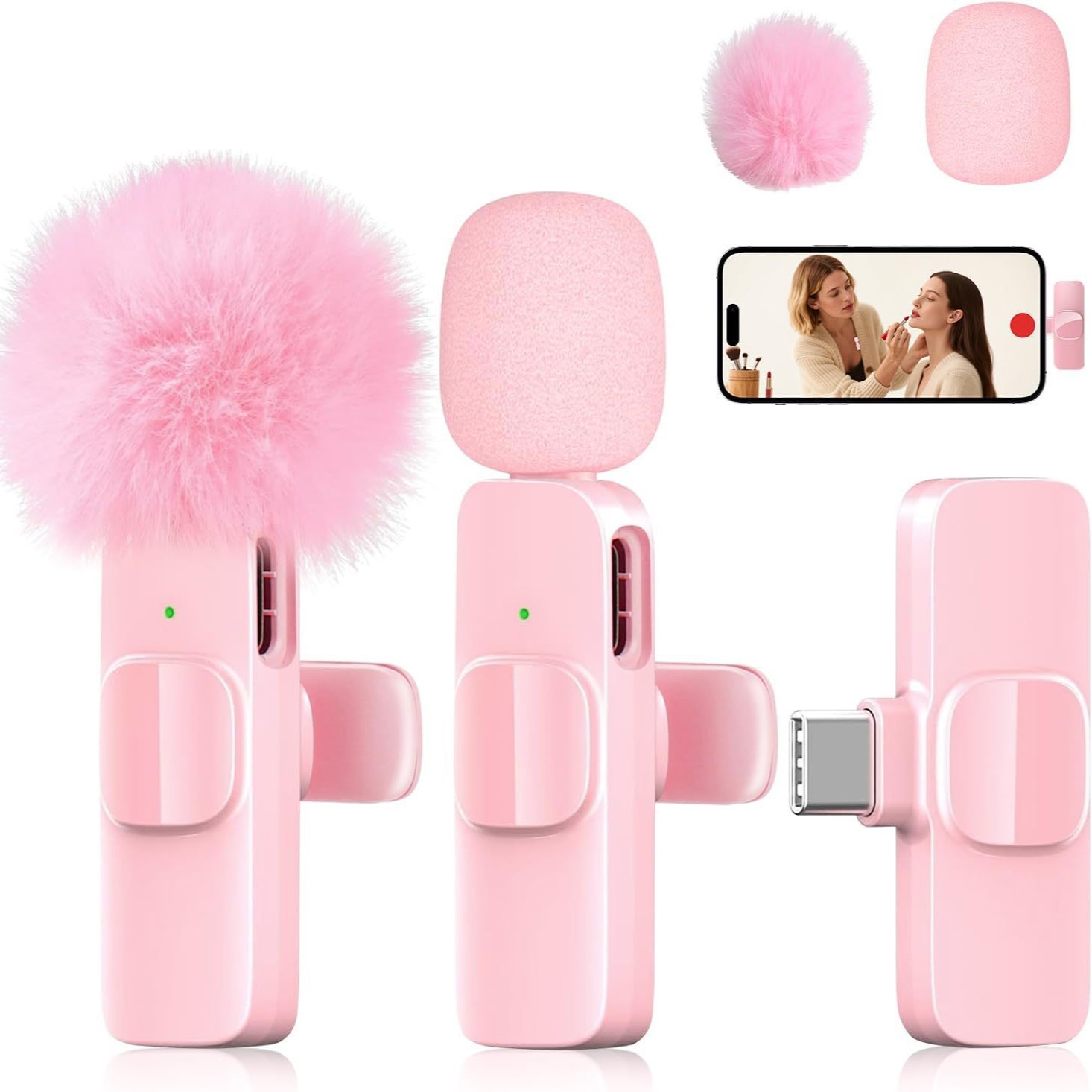 [En stock del fabricante] Micrófono inalámbrico K9 K15, micrófono de solapa inteligente con cancelación de ruido, plug-and-play, para transmisión en vivo image 5