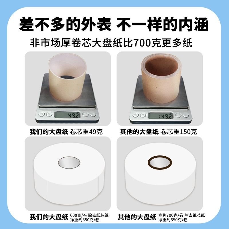 12巻大きなロール紙トイレットペーパー家庭用ホテル業務用大皿紙トイレティッシュロール紙箱卸売り