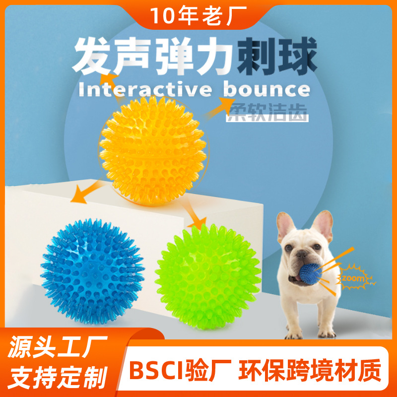 Amazon popular mascota pelota de juguete traje de perro Bola de juguete Bola de lanzar sonido Bola de espina Bola de masaje Bola de perro