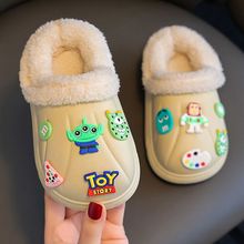 男童棉拖鞋儿童可爱加绒保暖防滑外穿毛毛拖秋冬季棉套摆摊批发