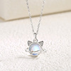 Cartoon necklace, pendant, chain for key bag , 925 sample silver, Korean style