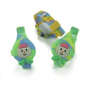 Epoxy led electronic watch peach cartoon watch children's flip electronic watch silicone camouflage color watch multicolor