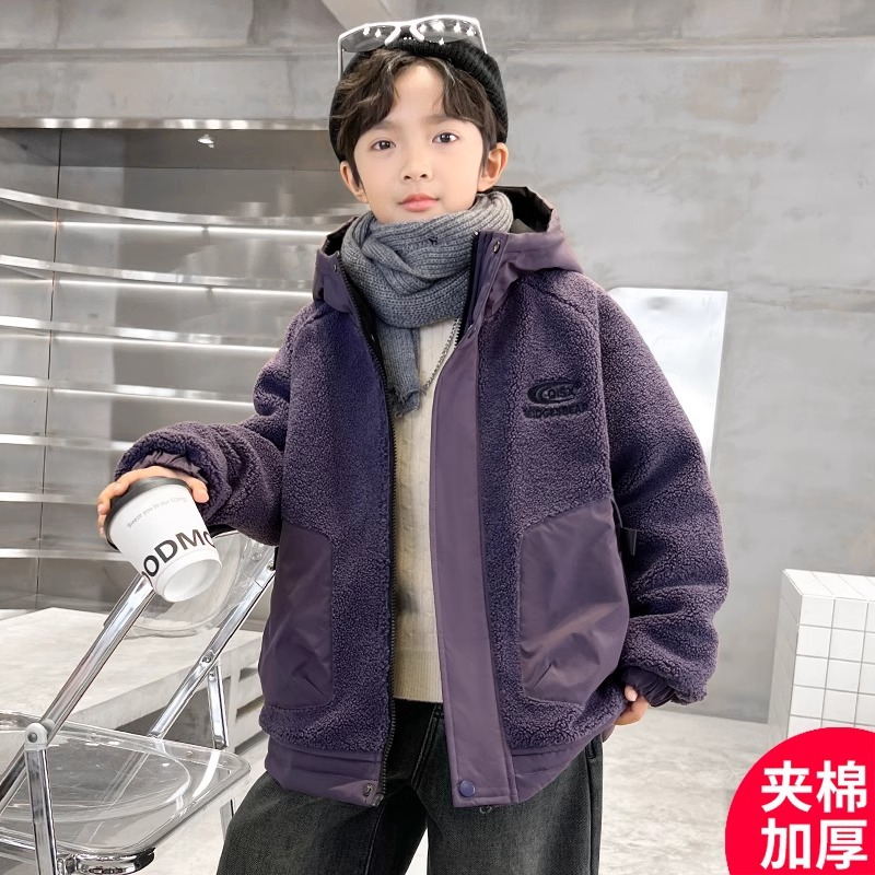 (2개) 아동복 소년 코트 소년의 상부 옷 새로운 두꺼운 기모 겨울면 패딩 코트 따뜻한 HUZHOU ZHILI