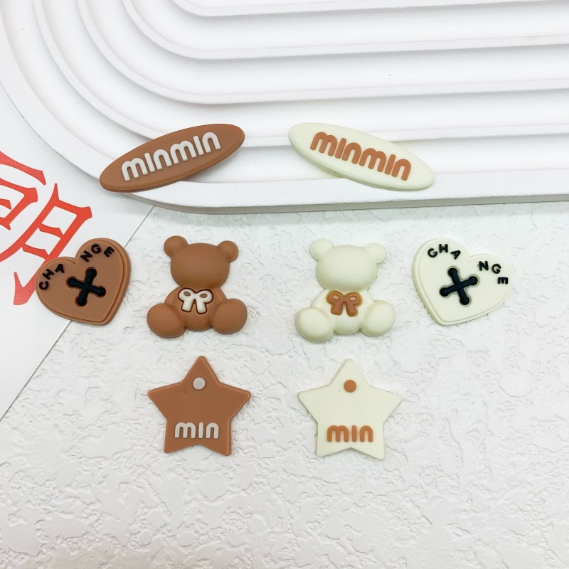 PVC软胶贴片卡通小熊diy手机壳头绳发饰鞋扣洞洞鞋文具水杯冰箱贴
