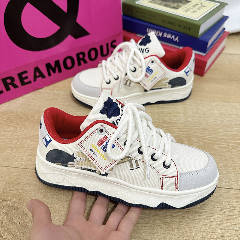 Herren Damen Canvas Skaterschuhe Graffiti Trend Freizeit Sneaker_voghion.com