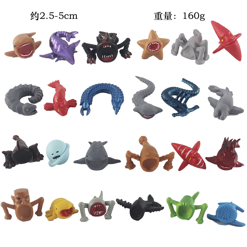 Cross-Border New Product 2.5-5cm Deep Sea Giant Beast Deep Sea Ocean Blue Monster Snake 24 Types in a Bag 160g Cross-Border New Product 2.5-5cm Deep Sea Giant Beast Deep Sea Ocean Blue Monster Snake 24 Types in a Bag 160g