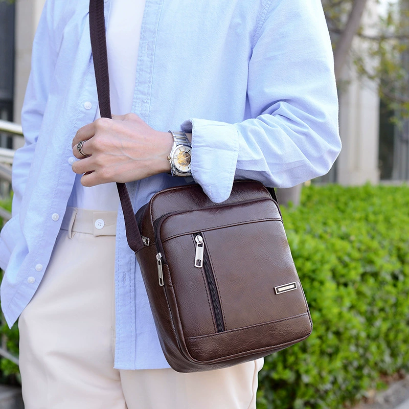 Capacious polyurethane shoulder bag for leisure, backpack, Korean style, high-end