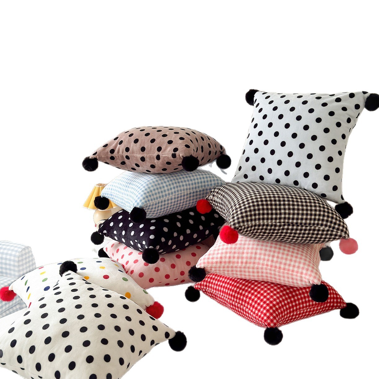 Nuevo estilo simple de almohada de cabello de vello para la sala de estar almohada de respaldo corta de arena para el hogar simple cojín sobre la oficina en el viento