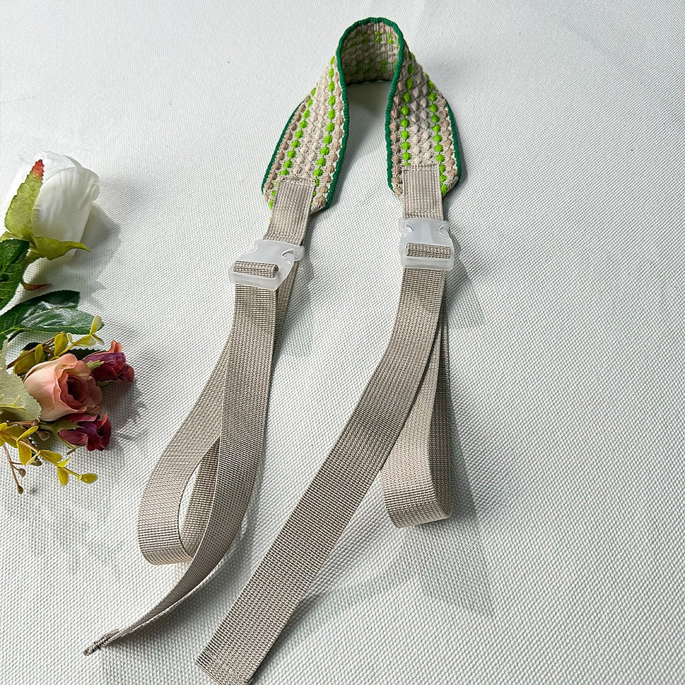 베이지 자카드 와이드 숄더 스트랩