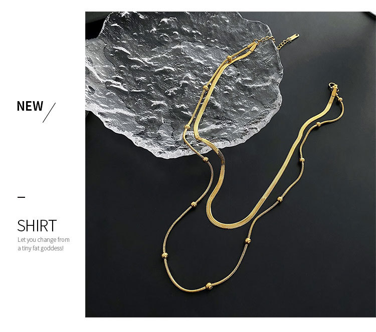 Fashion Geometric Titanium Steel Plating Layered Necklaces 1 Piece