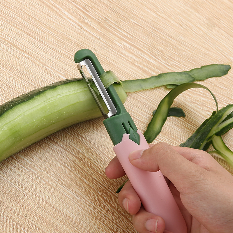 Wholesale Peelers Kitchen Multi-purpose 2-in-1 Fruit and Vegetable Peeler Household Creative Peeling Gadget Stainless Steel Peel