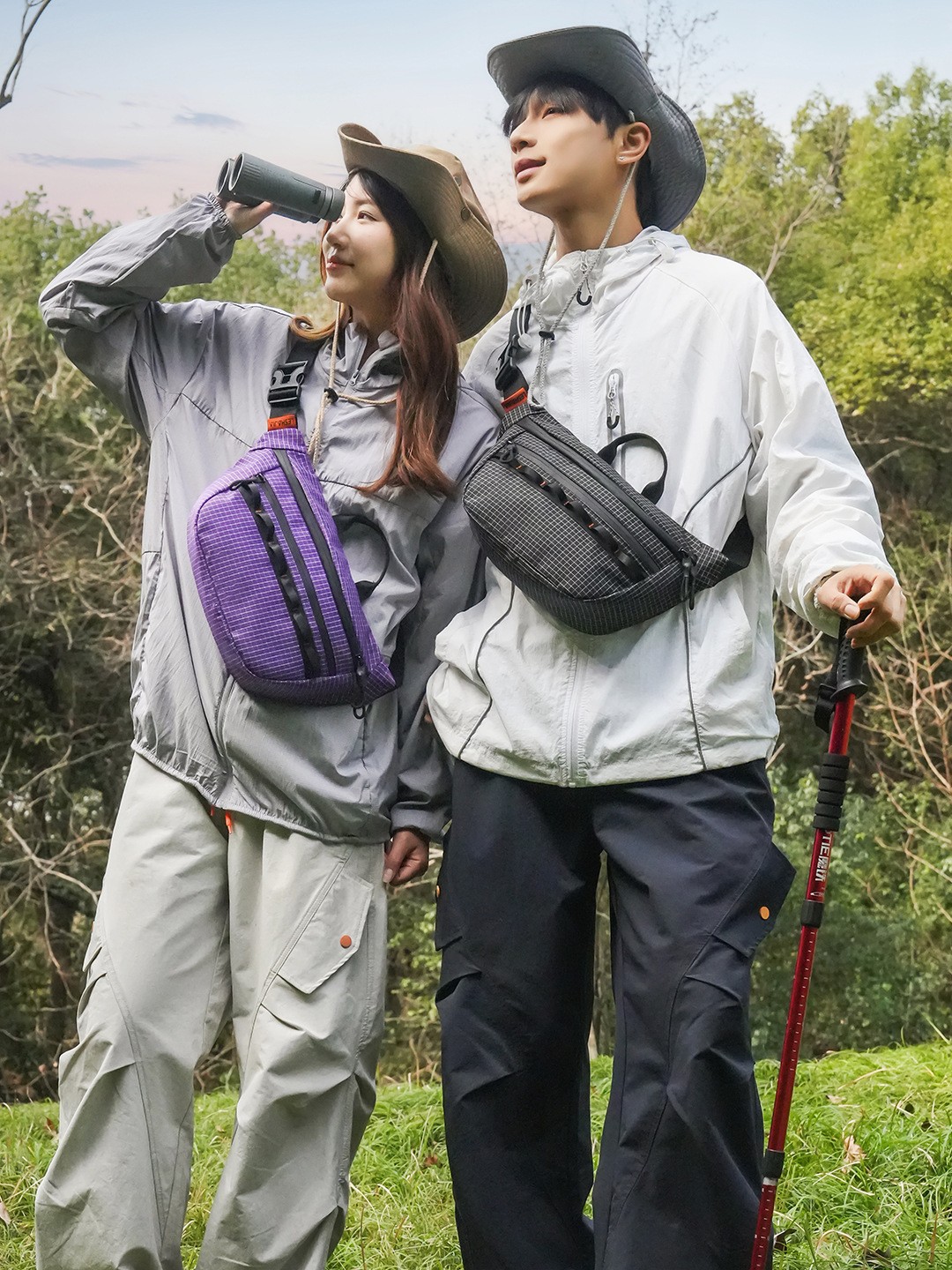 Mountain-Style Couple's Sports Waist Bag, New Lightweight Sports Cycling and Mountaineering Crossbody Bag, Workwear Style Chest Bag