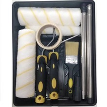 跨境电商外贸9寸涤纶墙工具塑涂油漆料乳胶滚筒刷带延加长杆套装