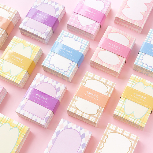 Message Pinellia broken plaid note pad Fresh plaid diy handbook base decorative note paper 200 pieces 6 styles