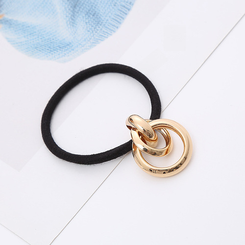 Korean-style minimalist elegant women's metal hair tie European and American style hair ribbon ponytail high elasticity headband knotting craft hair accessory wholesale