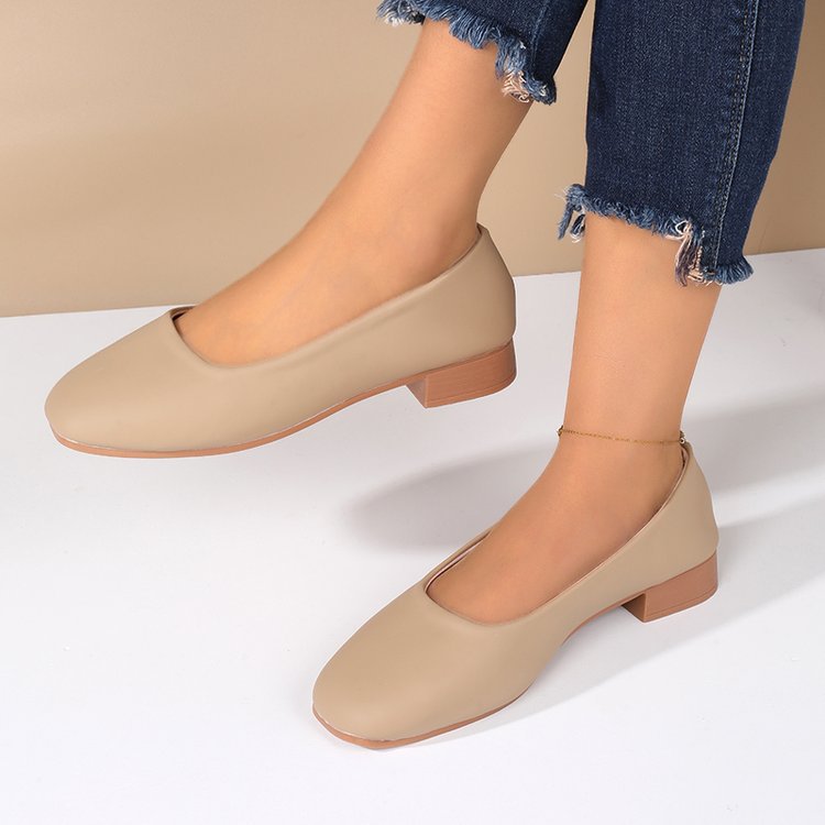 Todos los zapatos de mujer zapatos de cabeza cuadrada para mujeres otoño 2025 nuevo ligero super suave zapatos de granja zapatos de trabajo zapatos de mujer