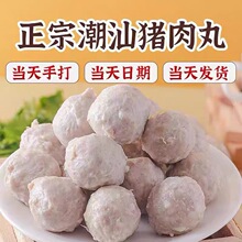 潮汕猪肉丸新鲜猪肉丸丸子火锅麻辣烫食材工厂直发一斤装可商用