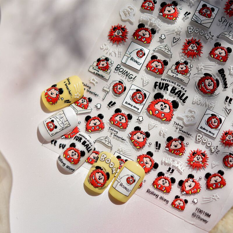 Disney & Tomoni Shell-Gloss Mickey and Minnie Nail Art Stickers Genuine Mickey Mouse Pom-Pom Kidsren's Creative Stickers