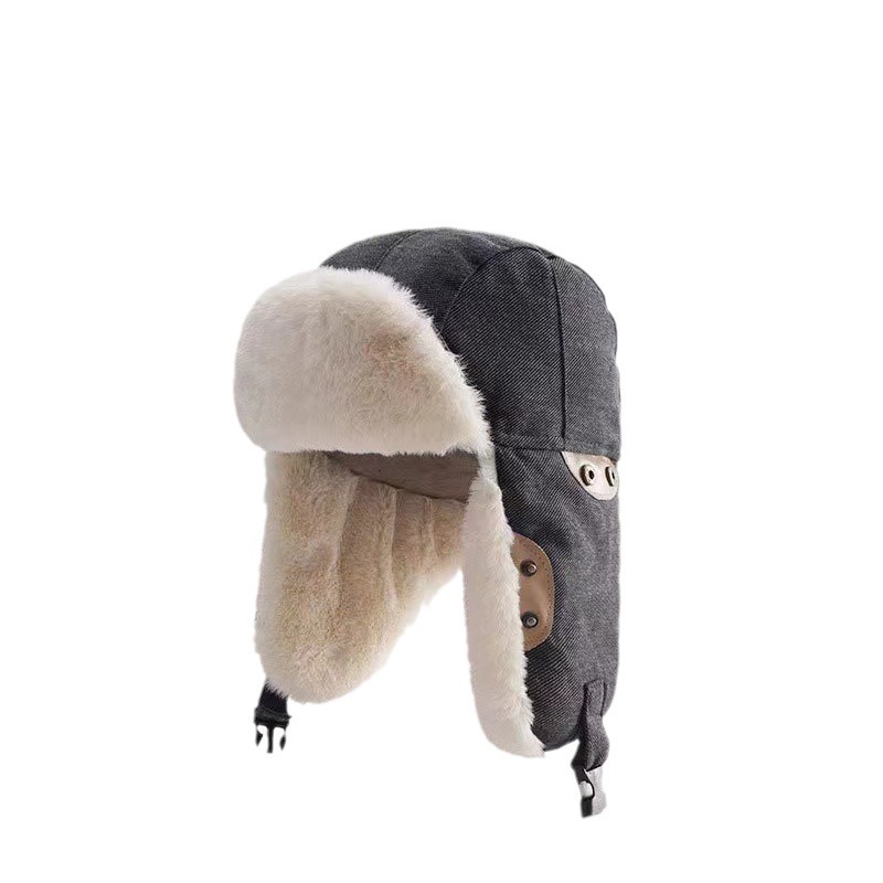 올 매치 국내 퀼트 양모 레이 펑 모자 남녀 겨울 한국 버전의 두꺼운 귀 보호 방풍 비행 캡