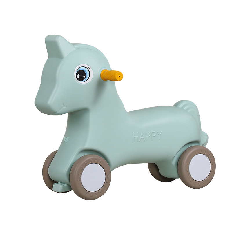 2025 transfronterizo caballo mecedor niños montar a caballo patinaje bebé mecedor 2 en uno patinaje juguete caballo de Troya