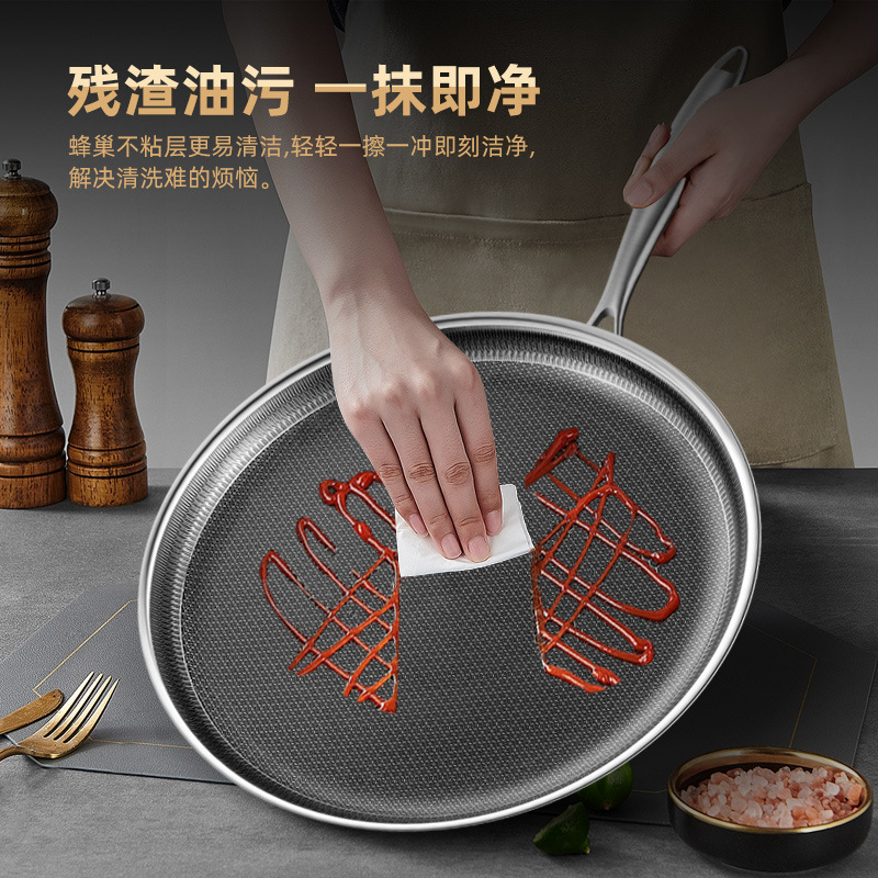 316 olla especial de piel de Melaleuca de acero inoxidable olla antiadherente de fondo plano olla de freír de filete de pan para el hogar olla de panqueque de piel de pastel