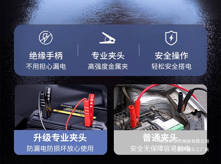 Copper Jumper Cables for Car Batteries, Battery Connection Clips, Battery Jumper Wires