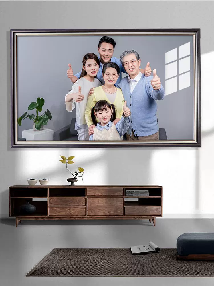Wall photo frame from natural wood