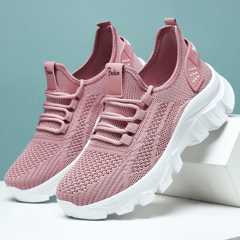 Calzado deportivo zapatos para correr transpirables de tejido volador de verano para mujer