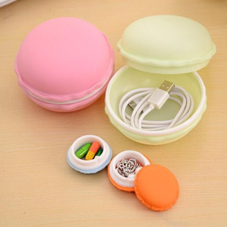 Macaron caja de joyería caja de almacenamiento de plástico de tamaño pequeño mini multi-funcional de escritorio maquillaje joyería pequeña caja