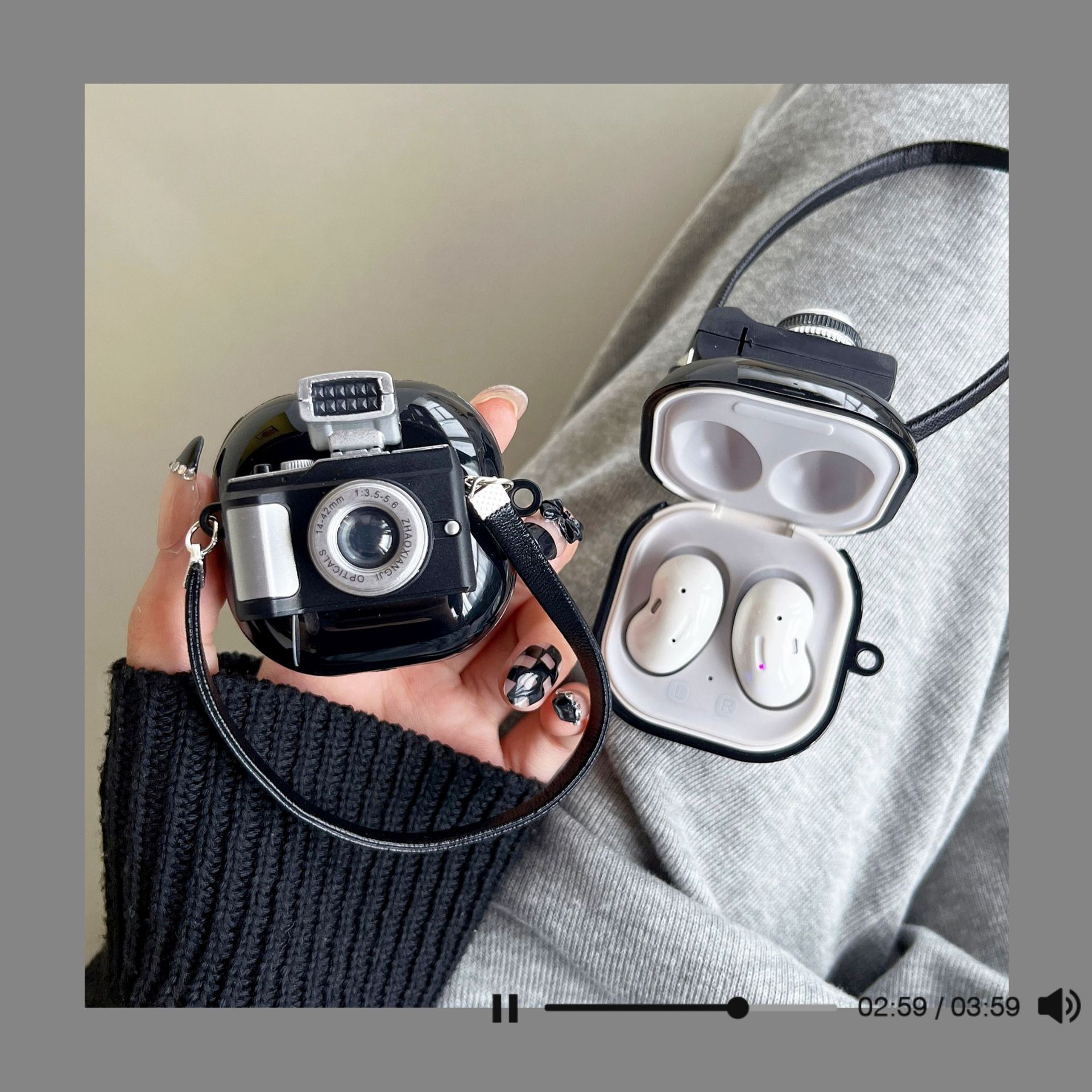 適用三星buds 2 pro無線藍牙耳機保護套budspro個性創意咔嚓相機