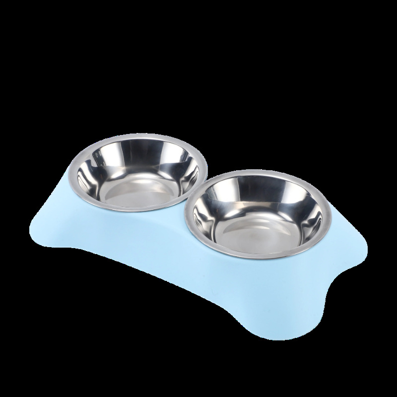 Comedero Doble para Mascotas Tamaño Mediano de Acero Inoxidable y PP para Agua y Comida de Perros y Gatos image 11