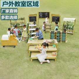 幼儿园户外角色扮演区娃娃家厨房绘画墙贩卖台桌椅游戏屋交垒德株
