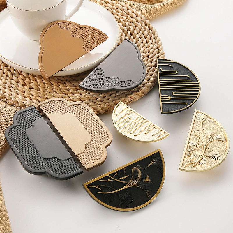 Новый китайский стиль полукруглый против ящика ручка золотой минималистский круглый шкаф двери шкафа ретро легкий роскошный шкаф дверная ручка