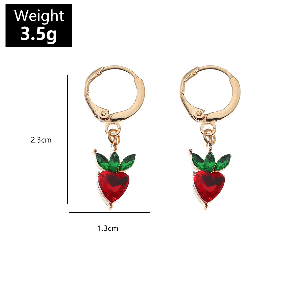 Korean style diamondstudded grape fruit earringspicture17