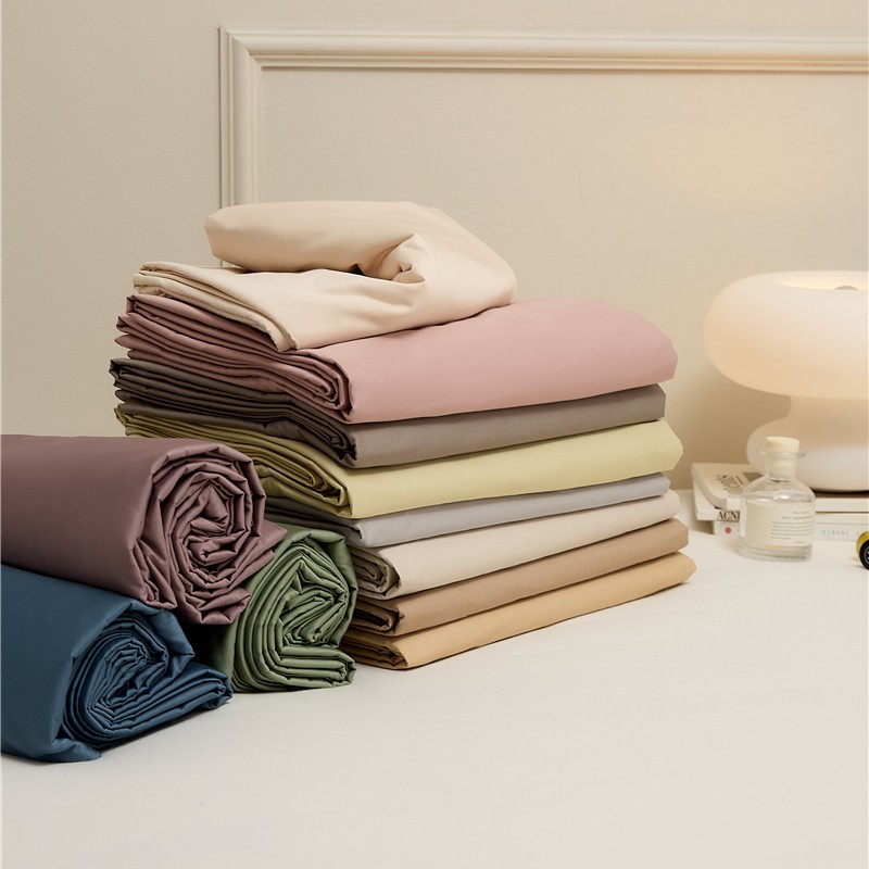 Light Luxury Four Seasons 100 Xinjiang Long-staple Cotton Pure Cotton Solid Color Single Product Quilt Cover Bed Sheet Pillowcase Pure Cotton Bed Cover