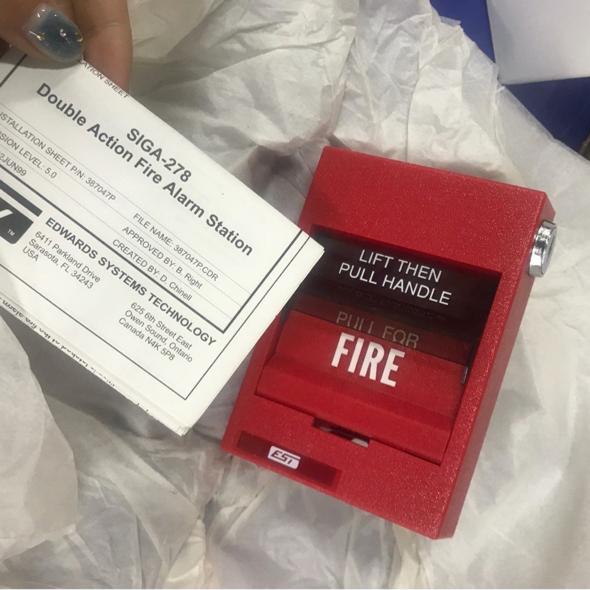 全新现货爱德华 手动报警按钮 SIGA-278安装简单